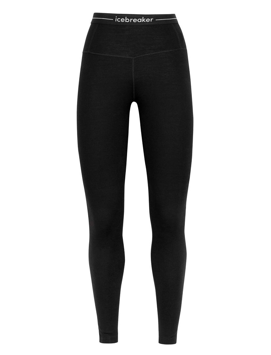 Women's Icebreaker Merino 260 Tech High Rise Leggings Base Layers Black | CA 1095DFMN